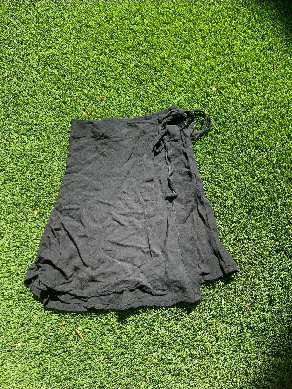 Brandy Melville Black Mini Wrap Skirt